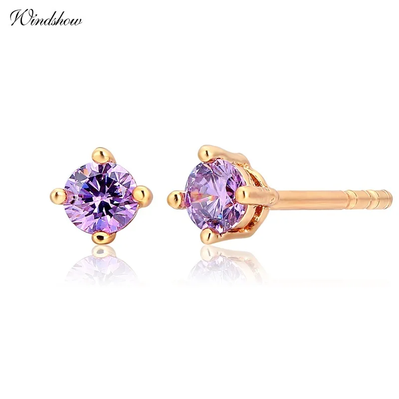 8 colors to Choose Cute Yellow Gold Color Round Purple CZ Small Stud Earrings For Women Kids Girls Baby Child Piercing Jewelry
8 colors to Choose Cute Yellow Gold Color Round Purple CZ Small Stud Earrings For Women Kids Girls Baby Child Piercing Jewelry