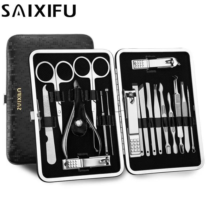 18 pcs/Set Stainless Steel Nail Clipper Kit Professional Pedicure Scissors Tweezer Ear Pick Manicure Set Nail Art Tools BT20
18 pcs/Set Stainless Steel Nail Clipper Kit Professional Pedicure Scissors Tweezer Ear Pick Manicure Set Nail Art Tools BT20