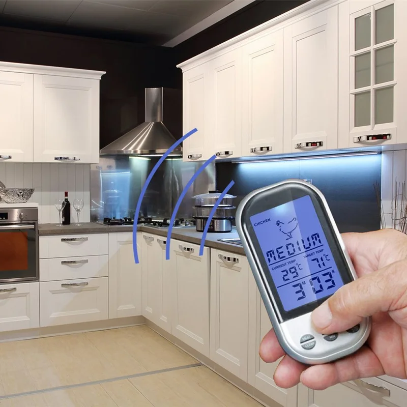 Kitchen LCD Wireless Meat Thermometer Digital Electronic Remote Temperature Meter For BBQ Grill Microwave oven Food Cooking
Kitchen LCD Wireless Meat Thermometer Digital Electronic Remote Temperature Meter For BBQ Grill Microwave oven Food Cooking