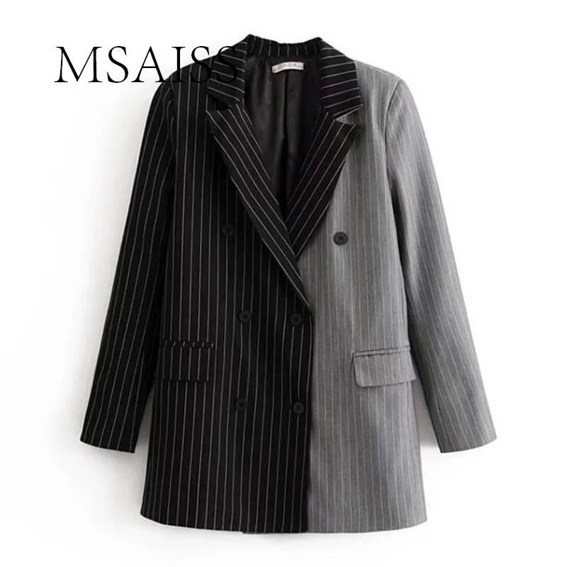 MSAISS Women Stylish Striped Spliced Blazer Notched Collar Suit Jacket Coat Casual female suit
MSAISS Women Stylish Striped Spliced Blazer Notched Collar Suit Jacket Coat Casual female suit