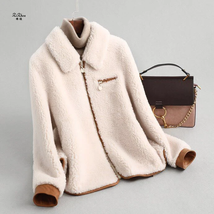 ZiZhen Natural Wool Solid Real fur coat With Turn-Down Collar zipper Jacket shorts Spring Autumn New Woman 190606-8.59339
ZiZhen Natural Wool Solid Real fur coat With Turn-Down Collar zipper Jacket shorts Spring Autumn New Woman 190606-8.59339