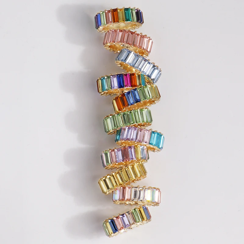 Rainbow ring 8 colors baguette cubic zirconia cz Gold filled engagement band ring for women USA Size drop shipping jewelry
Rainbow ring 8 colors baguette cubic zirconia cz Gold filled engagement band ring for women USA Size drop shipping jewelry