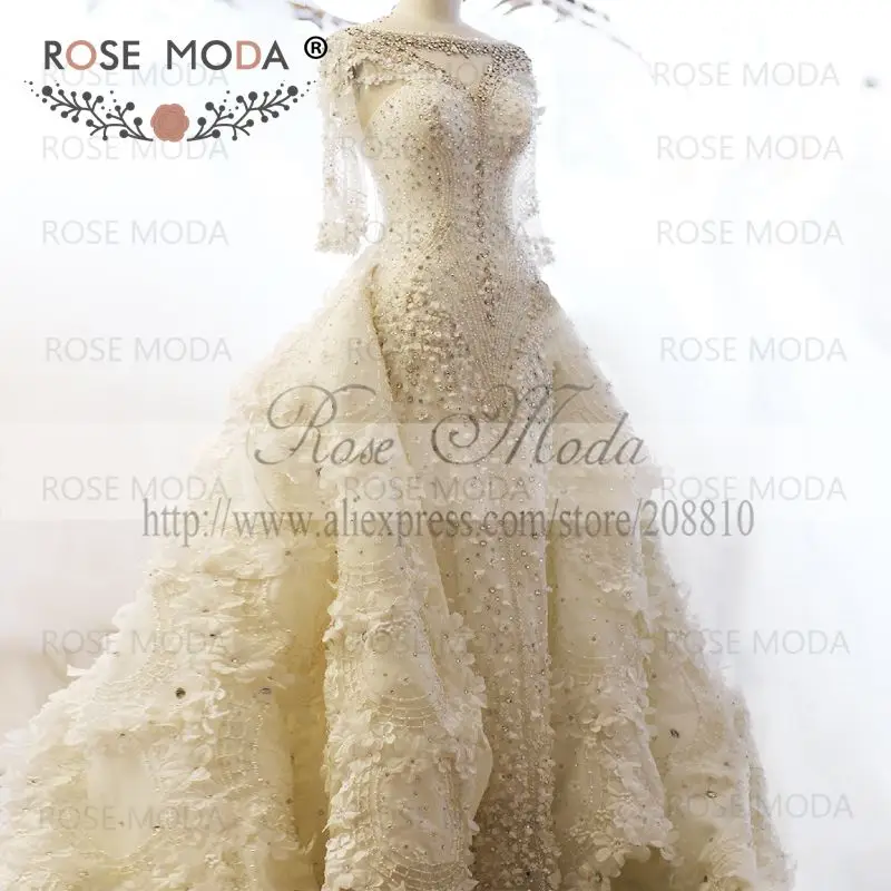 Real Photos Luxury Crystal Wedding Dress with Long Train Flower Wedding Dresses 2018 with Long Sleeves Custom
Real Photos Luxury Crystal Wedding Dress with Long Train Flower Wedding Dresses 2018 with Long Sleeves Custom