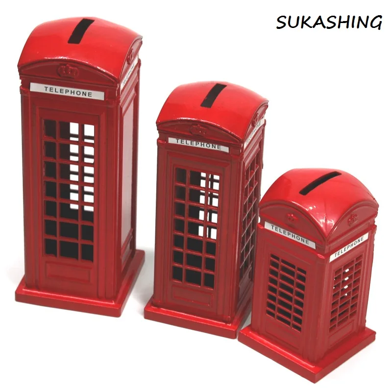 Description Picture 4 of itemLondon Telephone Booth Red Die Cast Money Box Piggy Bank UK Souvenir Great Gifts for Kids Home Christmas Decoration