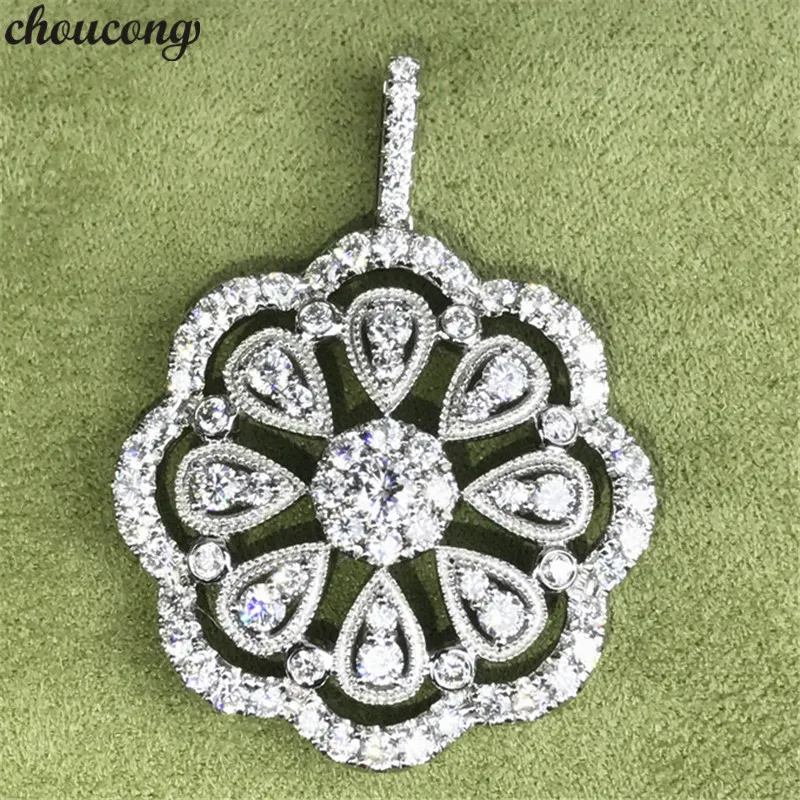 choucong Big Flower shape Pendants 5A Zircon Cz Real 925 Sterling silver Wedding Pendant with Necklace for women Bridal jewelry
choucong Big Flower shape Pendants 5A Zircon Cz Real 925 Sterling silver Wedding Pendant with Necklace for women Bridal jewelry