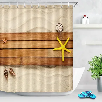 72'' Bathroom Waterproof Fabric Shower Curtain 12 Hooks Bath Accessory Sets Starfish on a wooden board and Shells on the beach
72'' Bathroom Waterproof Fabric Shower Curtain 12 Hooks Bath Accessory Sets Starfish on a wooden board and Shells on the beach