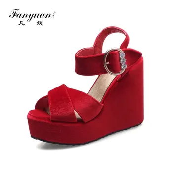 fanyuan summer sandals velour velvet green open toe platform wedges sandals for woman buckle strap women gladiator sandals
fanyuan summer sandals velour velvet green open toe platform wedges sandals for woman buckle strap women gladiator sandals