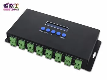 

16 Channels Artnet To SPI / DMX WS2811 WS2812B SK6812 2801 8806 Led Pixel Controller 340pixels 16CH DC5V-24V BC-216 two port