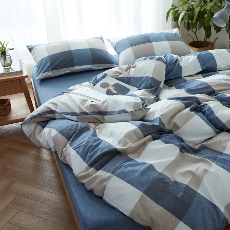 3 or 4 Pcs Bedding Sets Simple Brief Style Pillowcase Duvet Cover Sets Fitted Flat Bed Sheet Bedlinen Strips Checks
3 or 4 Pcs Bedding Sets Simple Brief Style Pillowcase Duvet Cover Sets Fitted Flat Bed Sheet Bedlinen Strips Checks