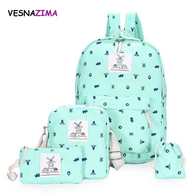 Vesnazima Preppy 4 pcs/set Women Printing Canvas Backpacks High Quality School Bag Rucksack Fashion Travel Bags Sac A Dos WM231Z
Vesnazima Preppy 4 pcs/set Women Printing Canvas Backpacks High Quality School Bag Rucksack Fashion Travel Bags Sac A Dos WM231Z