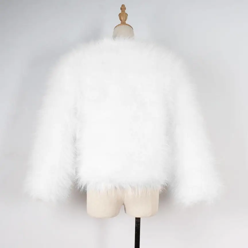 Женское пальто из искусственного меха Chamsgend мягкое меховое страусового пуха