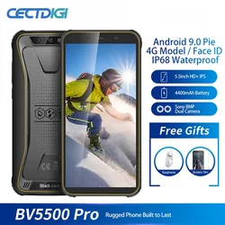Blackview BV5500 pro IP68 Водонепроницаемый 4G мобильный телефон 3 ГБ + 16 Гб 5,5 "экран 4400 мАч Android 9,0 пирог двойной сим-прочный смартфон