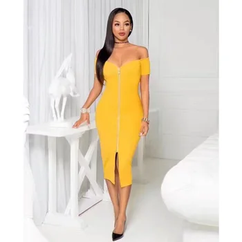 Hot Selling 2017 Sexy off shoulder bandage women dress strapless bodycon yellow black white summer party dress knee length
Hot Selling 2017 Sexy off shoulder bandage women dress strapless bodycon yellow black white summer party dress knee length