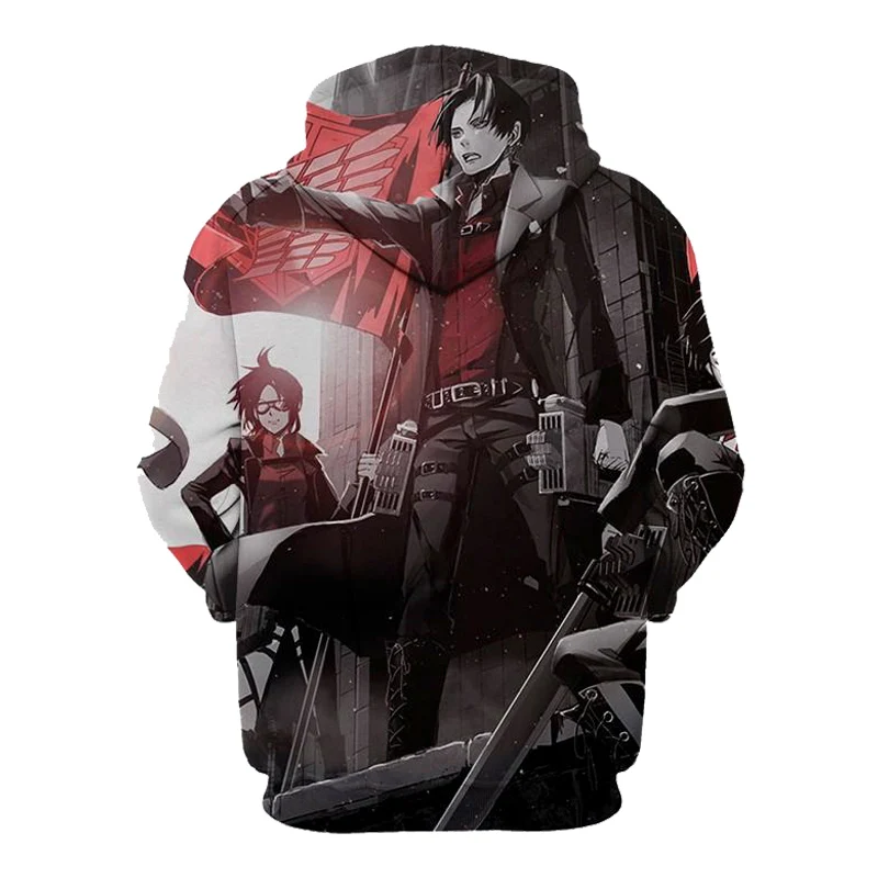 Waliicorners Anime Hoodies Attack on Titan 3D Print Hoodies attack on titan hoodie levi Streetwear Couple Jumper Hooded Jacket 17