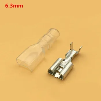 

100Sets(200pcs) Female Spade Connector 2.8 /4.8 /6.3 Crimp Terminal with Insulating Sleeves For Terminals