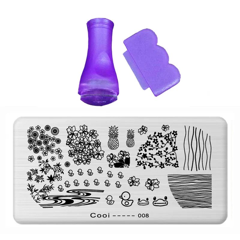 Cooi 12 Стиль 12X6 см фиолетовый штамп польский шаблоны для дизайна ногтей набор