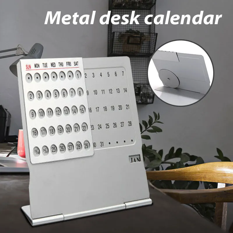 Aluminum Mini Ultra-thin Metal Desktop Calendar Super Perpetual Unique 100 Years English Table Calendars
Aluminum Mini Ultra-thin Metal Desktop Calendar Super Perpetual Unique 100 Years English Table Calendars