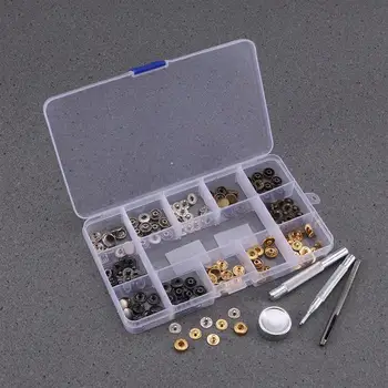 10 Sets 4 Colors Metal Snap Button Snap Fasteners Clothing Snaps Tool Kit with Storage Box
10 Sets 4 Colors Metal Snap Button Snap Fasteners Clothing Snaps Tool Kit with Storage Box