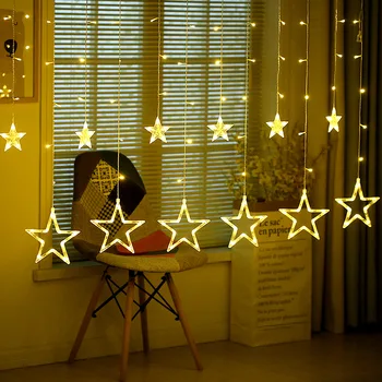2M 138LED Romantic Fairy Star Led Curtain String Light Warm white EU220V/Battery Box Garland Light Wedding Party Holiday lamps
2M 138LED Romantic Fairy Star Led Curtain String Light Warm white EU220V/Battery Box Garland Light Wedding Party Holiday lamps
