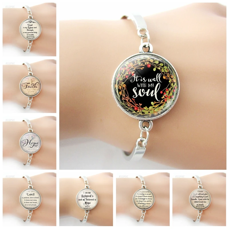 2018 New Fashion Bible Verse Bracelet " It Is Well with My Soul " Glass Dome Charm Bracelet Christmas Gift for Christian
2018 New Fashion Bible Verse Bracelet " It Is Well with My Soul " Glass Dome Charm Bracelet Christmas Gift for Christian
