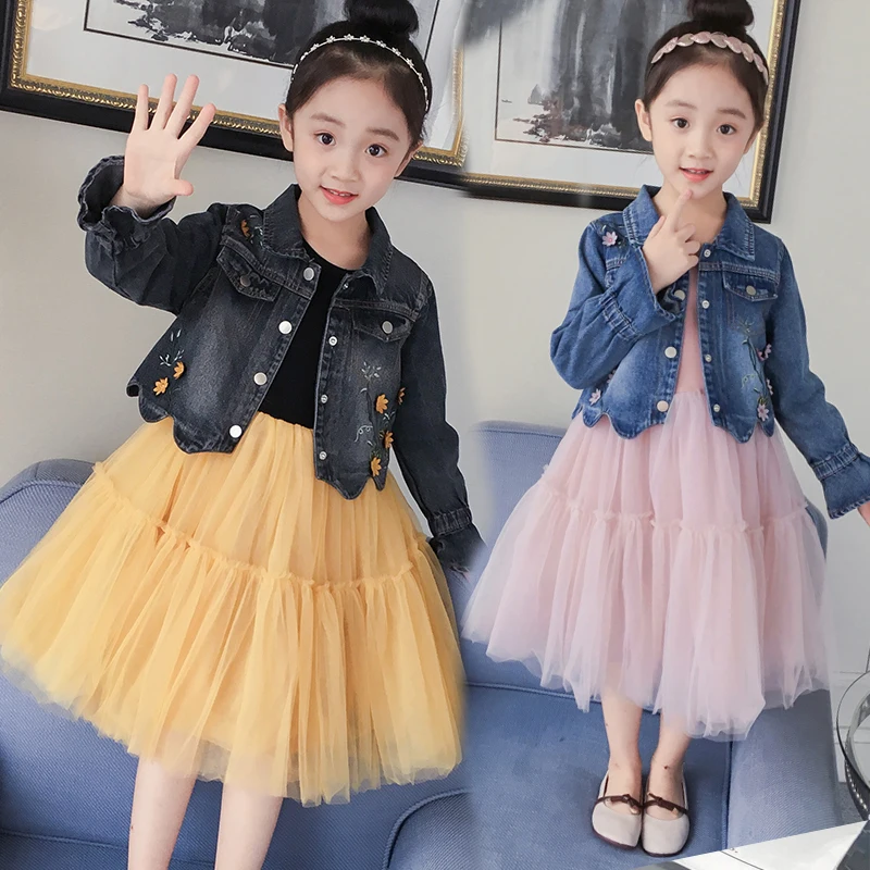 Girls Princess Sets Fashion Flower Denim Jacket + Voile Dresses 2PC Baby Girls Clothes Cute Kids Outfits Vestidos
Girls Princess Sets Fashion Flower Denim Jacket + Voile Dresses 2PC Baby Girls Clothes Cute Kids Outfits Vestidos