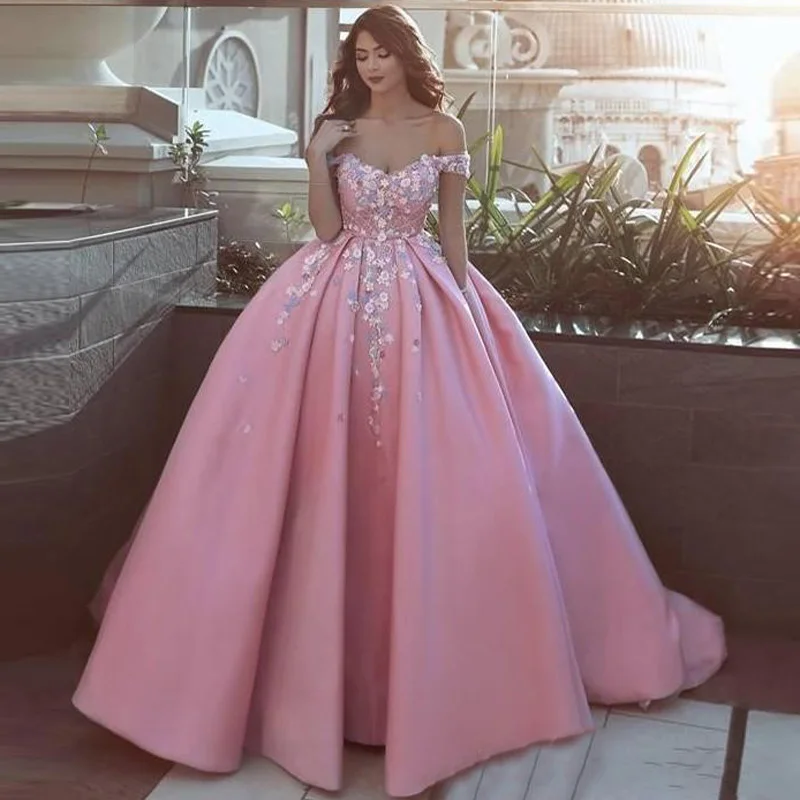Saudi Arabia Pink Long Prom Gowns Pretty Flower Appliques Formal Party Gowns With Pockets A-line Plus Size Vestidos De Festa
Saudi Arabia Pink Long Prom Gowns Pretty Flower Appliques Formal Party Gowns With Pockets A-line Plus Size Vestidos De Festa