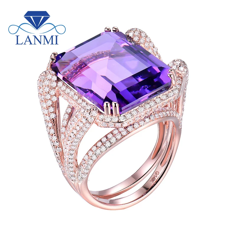 New! Fashion Jewelry In Solid 14Kt Rose Gold Emerald Cut 15x20mm Amethyst Ring For Party WU0235
New! Fashion Jewelry In Solid 14Kt Rose Gold Emerald Cut 15x20mm Amethyst Ring For Party WU0235