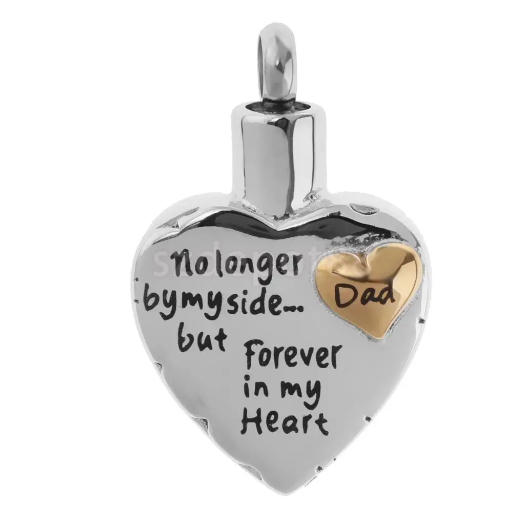 Dad Mom Son Sister Daughter Family Members Love Heart Cremation Urn Stainless Steel Pendant Forever In My Heart