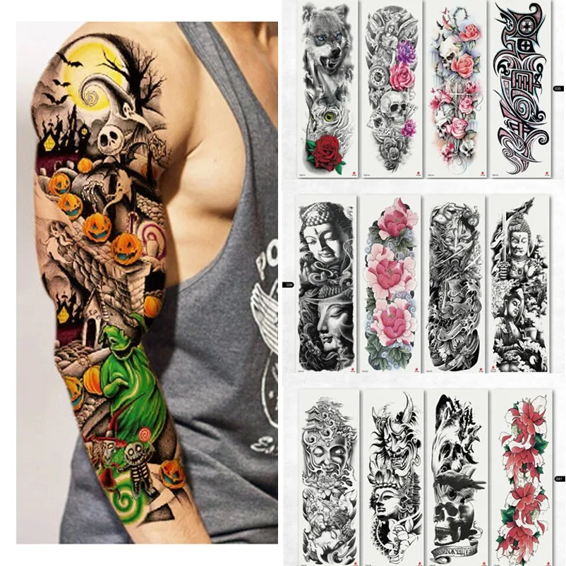 4PCS Waterproof Temporary Tattoo Stickers Skull Angel Rose Lotus Pattern Full Flower with Arm Body Art Big Large Fake Tattoo
4PCS Waterproof Temporary Tattoo Stickers Skull Angel Rose Lotus Pattern Full Flower with Arm Body Art Big Large Fake Tattoo