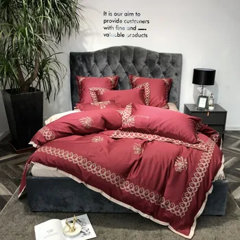 Red Blue White Luxury Embroidery 80S Egyptian cotton Bedding Set Duvet Cover Bed sheet Bed Linen Pillowcases Queen King 4/7pcs
Red Blue White Luxury Embroidery 80S Egyptian cotton Bedding Set Duvet Cover Bed sheet Bed Linen Pillowcases Queen King 4/7pcs