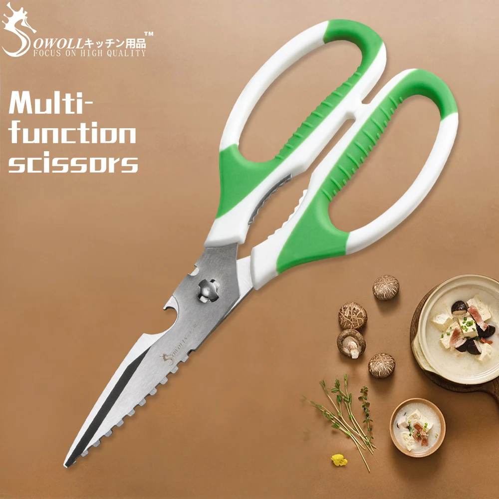 SOWOLL Multipurpose Cooking Tool Eco-friendly Stainless Steel Scissor Sharp and Serrated Shear Home Kitchen Detachable Cutter
SOWOLL Multipurpose Cooking Tool Eco-friendly Stainless Steel Scissor Sharp and Serrated Shear Home Kitchen Detachable Cutter
