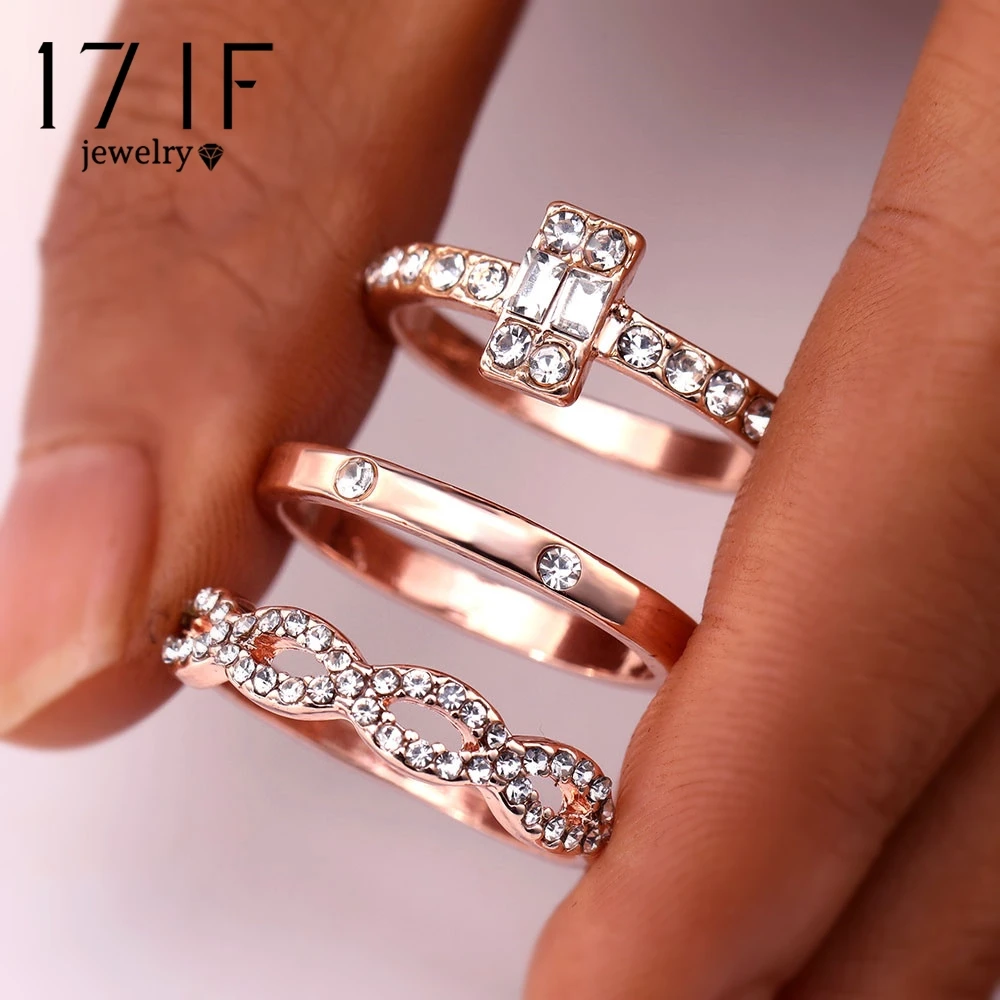 17IF 3Pcs/Set Fashion Geometry Intersect Crystal Rings Set For Women Girls Engagement Wedding Rings Female Party Jewelry Gifts
17IF 3Pcs/Set Fashion Geometry Intersect Crystal Rings Set For Women Girls Engagement Wedding Rings Female Party Jewelry Gifts