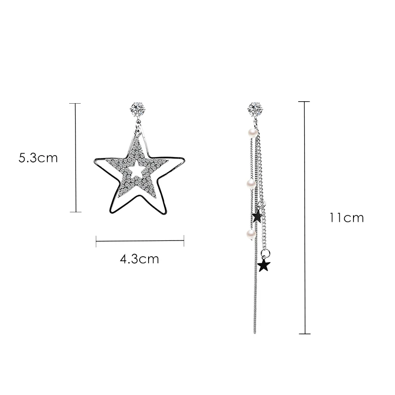 Star earrings long tassels asymmetrical earrings female temperament personality wild earrings
Star earrings long tassels asymmetrical earrings female temperament personality wild earrings