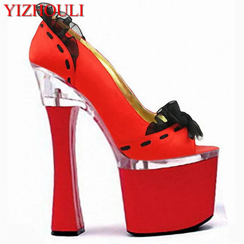 

Spring Autumn Platforms Women PU Leather Open Toe Ultra 18cm Night Club High Heel Shoes Wedding Shoes