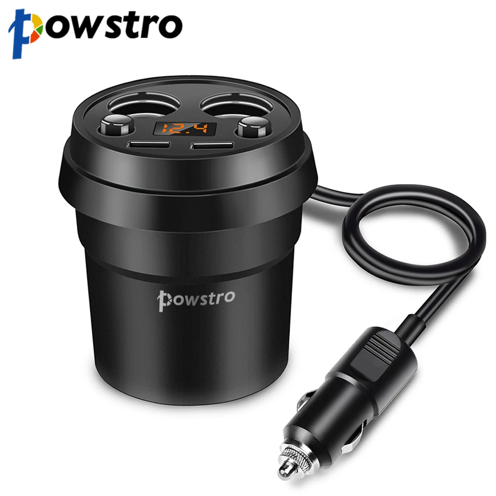 Powstro 3.1A Dual USB Cup Car Charger Multi-function Display Voltage Car-charger DC12-24V Cigarette Lighter Splitter For GPS DVR
Powstro 3.1A Dual USB Cup Car Charger Multi-function Display Voltage Car-charger DC12-24V Cigarette Lighter Splitter For GPS DVR