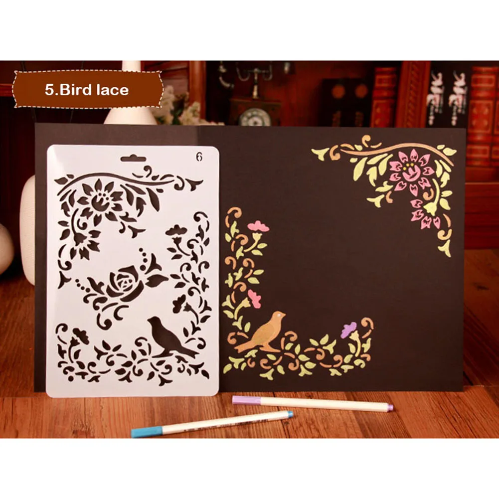 Little Bird Hollow Theme Lace Template Ruler Photo Album Drawing Tool DIY Photo Album Mold Drawing Template Hand Painting Tools
Little Bird Hollow Theme Lace Template Ruler Photo Album Drawing Tool DIY Photo Album Mold Drawing Template Hand Painting Tools