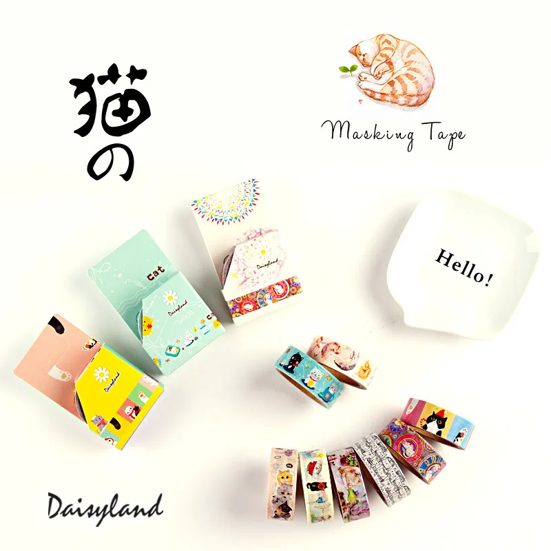 8 pcs/Lot Cute cat paper masking tape Daisyland washi tapes sticker Decorative Label for diary Stationery school supplies 6111
8 pcs/Lot Cute cat paper masking tape Daisyland washi tapes sticker Decorative Label for diary Stationery school supplies 6111