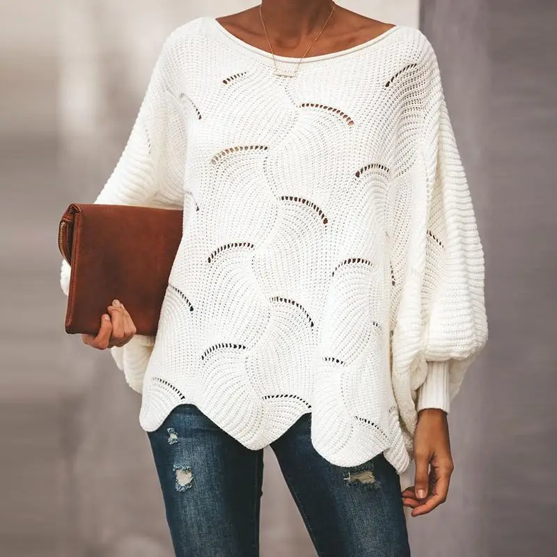 2019 Spring Autumn Openwork Hook Flower Knit Sweater Female Leisure Loose Bat Sleeve Knitted Sweaters
2019 Spring Autumn Openwork Hook Flower Knit Sweater Female Leisure Loose Bat Sleeve Knitted Sweaters