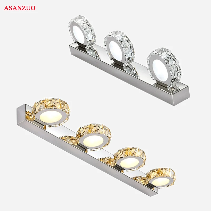 AC110-240V LED Mirror Light Modern Bathroom Cosmetic Crystal Wall Lamps 1-4heads Stainless Steel indoor Lighting fixtures
AC110-240V LED Mirror Light Modern Bathroom Cosmetic Crystal Wall Lamps 1-4heads Stainless Steel indoor Lighting fixtures