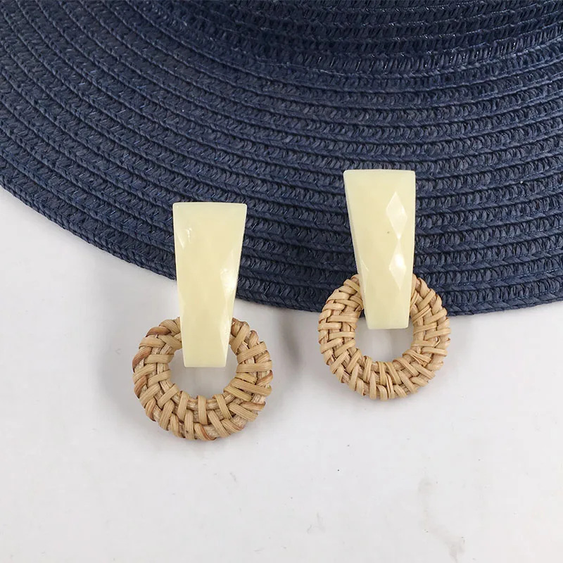 Handmade Irregular Acrylic Stone Wooden Big Hollow Out Round Circle Rattan Straw Weave Drop Earrings for Women,Girl
Handmade Irregular Acrylic Stone Wooden Big Hollow Out Round Circle Rattan Straw Weave Drop Earrings for Women,Girl
