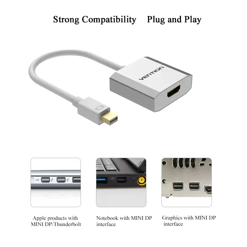 Vention Thunderbolt Mini DisplayPort к HDMI адаптер Displayport кабель для Apple MacBook Air Pro iMac Mac Surface Pro| |