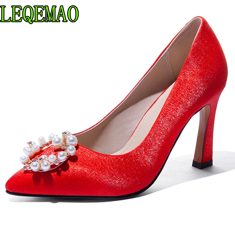 2019 New Spring Sexy String Bead Pointed Toe Lady Pumps Elegant Comfortable Woman Party Wedding High Heel Shoes 8.5 cm
2019 New Spring Sexy String Bead Pointed Toe Lady Pumps Elegant Comfortable Woman Party Wedding High Heel Shoes 8.5 cm