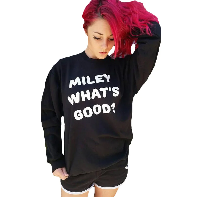 Sweatshirt Streetwear Hip Hop Top Pullover Crewneck Hoodies Women Rock Punk Clothing Miley What's Good Nicki Minaj Crewneck
Sweatshirt Streetwear Hip Hop Top Pullover Crewneck Hoodies Women Rock Punk Clothing Miley What's Good Nicki Minaj Crewneck