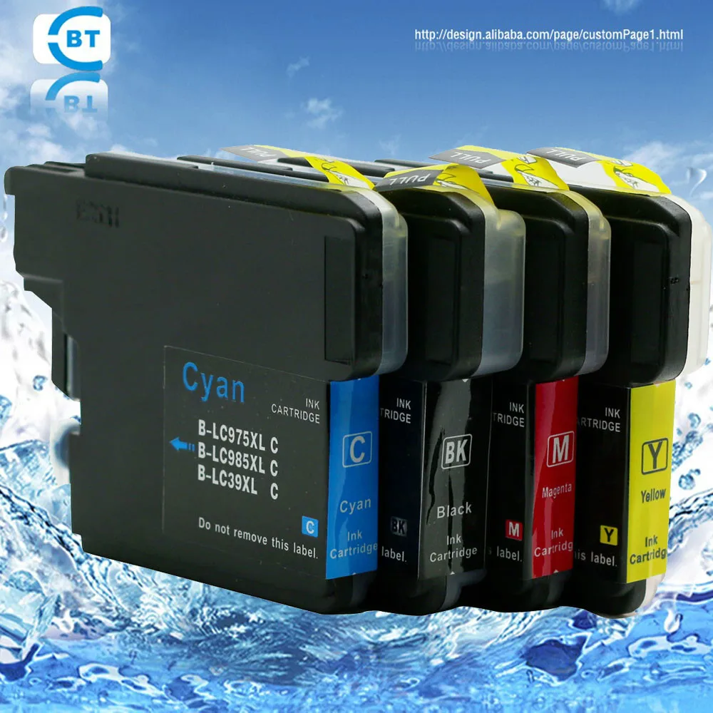 

4pcs compatible brother lc39 lc985 lc975bk ink cartridge for DCP-J125/J315W/J515W MFC-J265W/J410/J415W/J220 printer