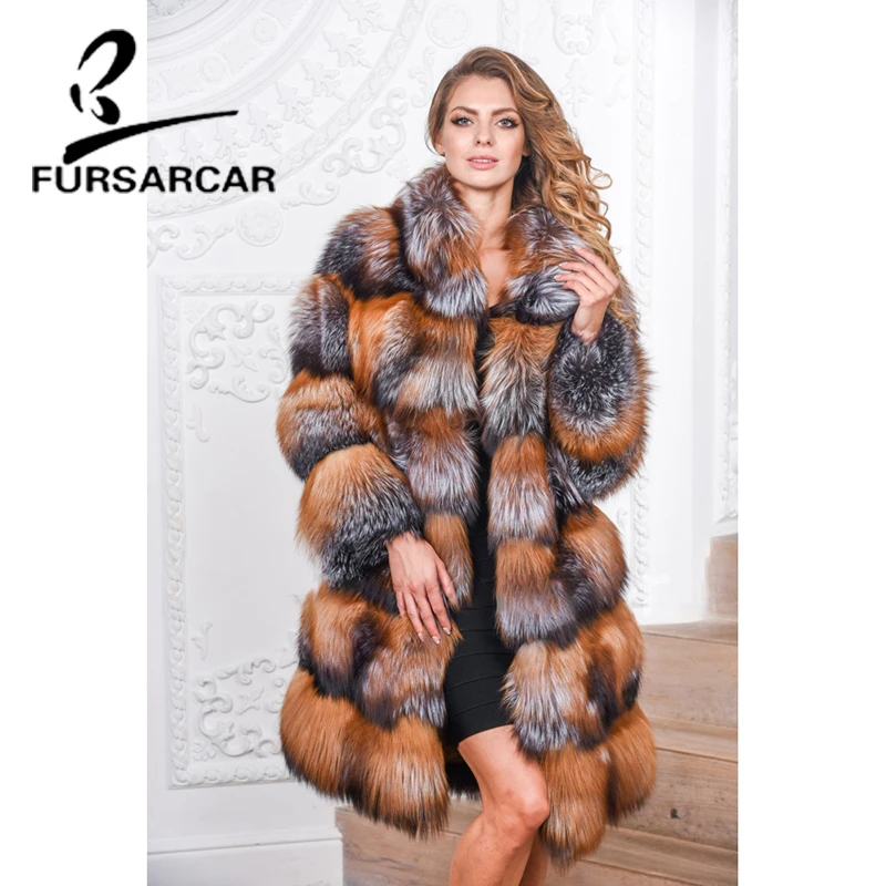FURSARCAR Luxury 2018 New Real Silver Fox Fur Coat Women Winter Thick Warm Female Fur Jacket 100 CM Long Silver Fox Fur Coat
FURSARCAR Luxury 2018 New Real Silver Fox Fur Coat Women Winter Thick Warm Female Fur Jacket 100 CM Long Silver Fox Fur Coat