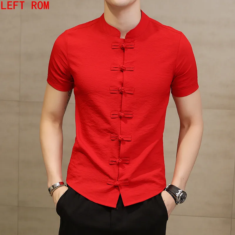 2018 Summer Chinese Style Pure Color Short Sleeve Shirt Fashion casual national short-sleeved blouse Male Slim Personality Shirt
2018 Summer Chinese Style Pure Color Short Sleeve Shirt Fashion casual national short-sleeved blouse Male Slim Personality Shirt