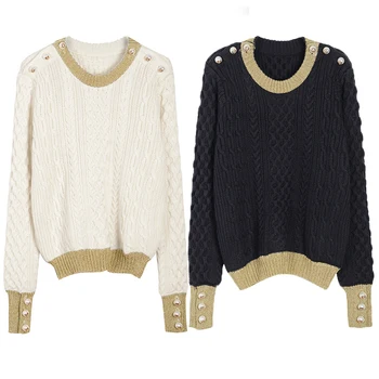 Pull Real Wool 2018 New Winter Sweater Women Mosaic Twist Collar Sleeve Head Loose Coarse Female All-match Bottoming Sweaters
Pull Real Wool 2018 New Winter Sweater Women Mosaic Twist Collar Sleeve Head Loose Coarse Female All-match Bottoming Sweaters