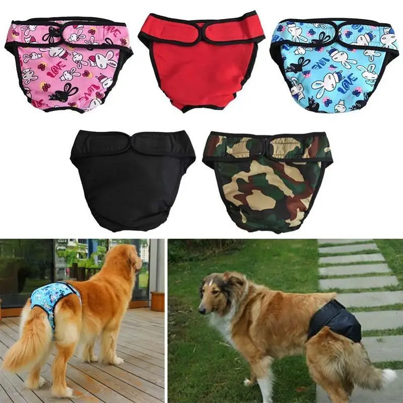 Image Large Dog Diaper Sanitary Physiological Pants S XL Washable Female Dog Shorts Panties Menstruation Underwear Briefs Pet