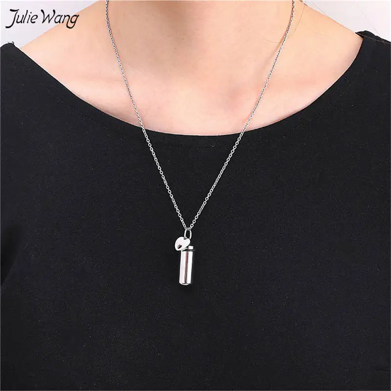 Julie Wang Stainless Steel Urn Cremation Chain Necklace Pill shape Pendant Necklaces Charm Jewelry Women Men Accessory Gifts
Julie Wang Stainless Steel Urn Cremation Chain Necklace Pill shape Pendant Necklaces Charm Jewelry Women Men Accessory Gifts