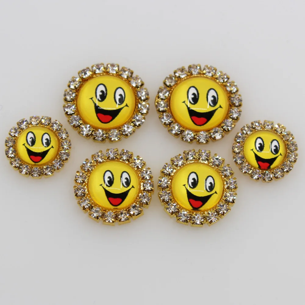 Flat back 2018 New 10pc mixed size golden base smiling face crystal class button for bows wedding bouquet clothes accessories
Flat back 2018 New 10pc mixed size golden base smiling face crystal class button for bows wedding bouquet clothes accessories